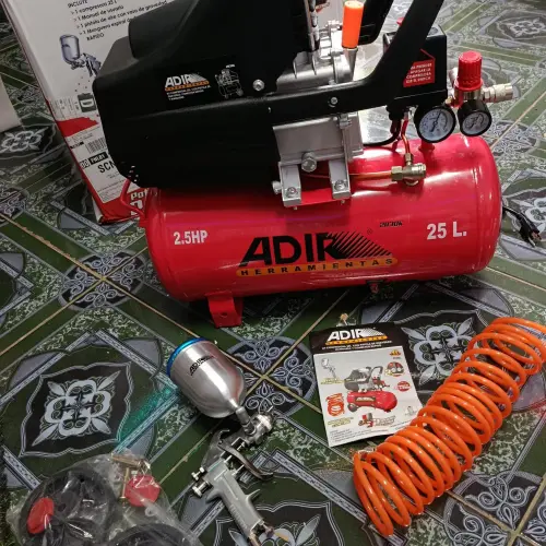 Compresor de aire horizontal 2.5 HP 202 Adir + manguera 5m's photo #1