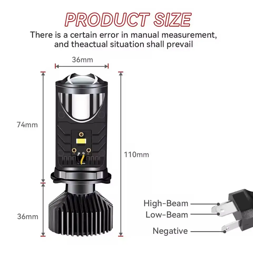 Bombillos led h4 tipo lupas y6.  30's photo #3