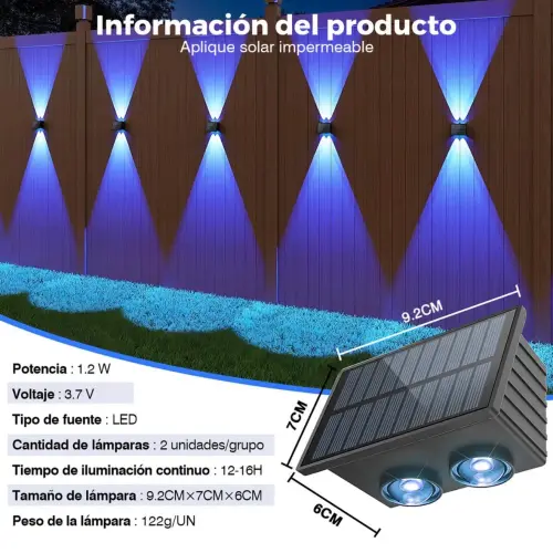 Lámpara para exterior patios , terrazas solares 2 pz varios colores's photo #4